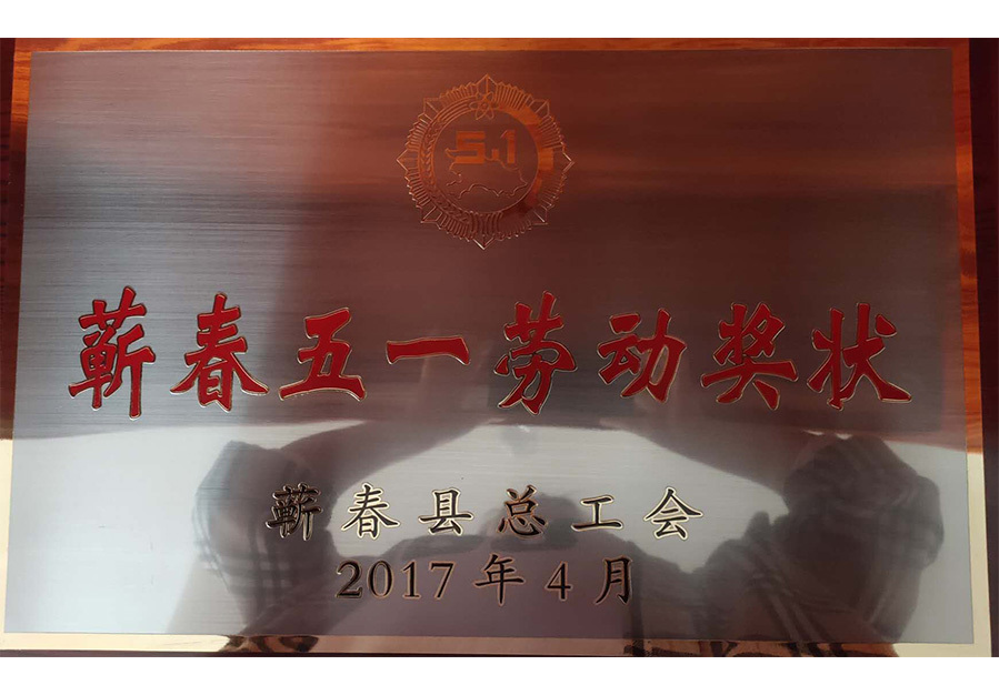 蕲春五一等動獎狀